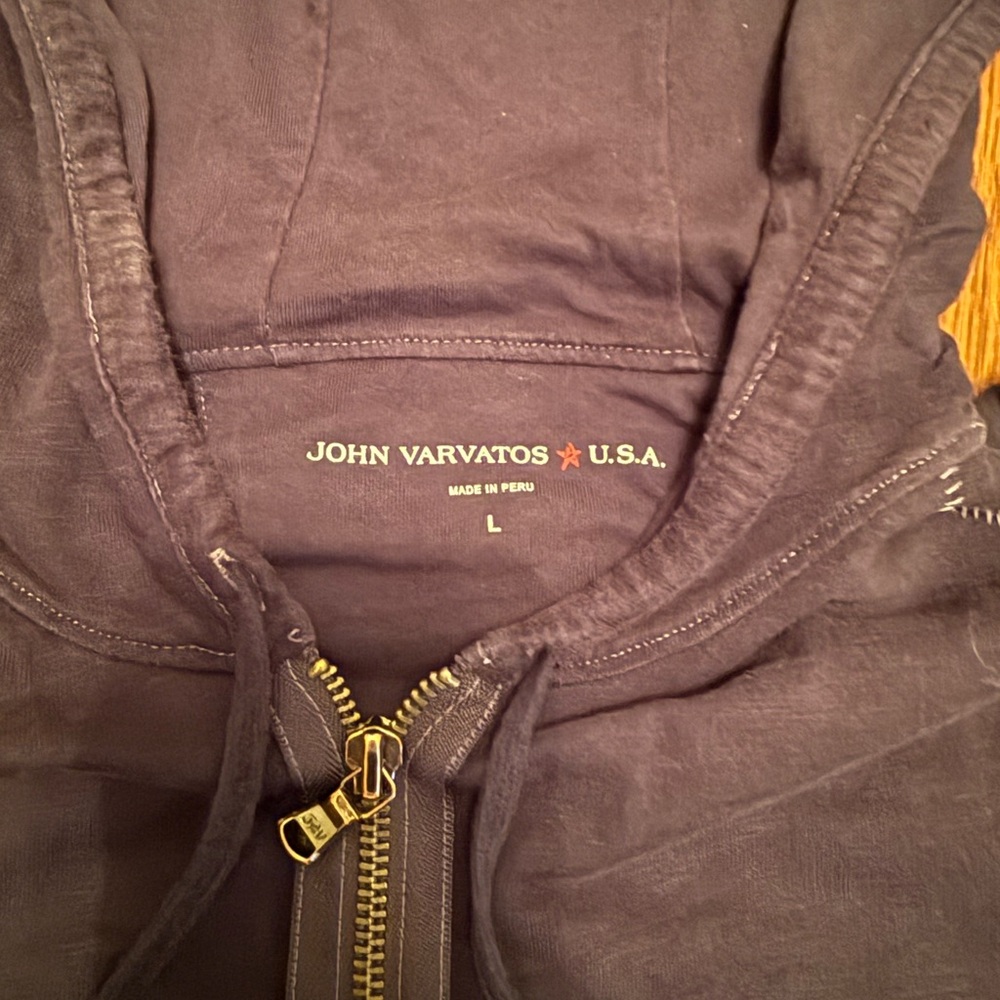 John Varvatos Blue Zip Hoodie Large - Picture 3 of 7